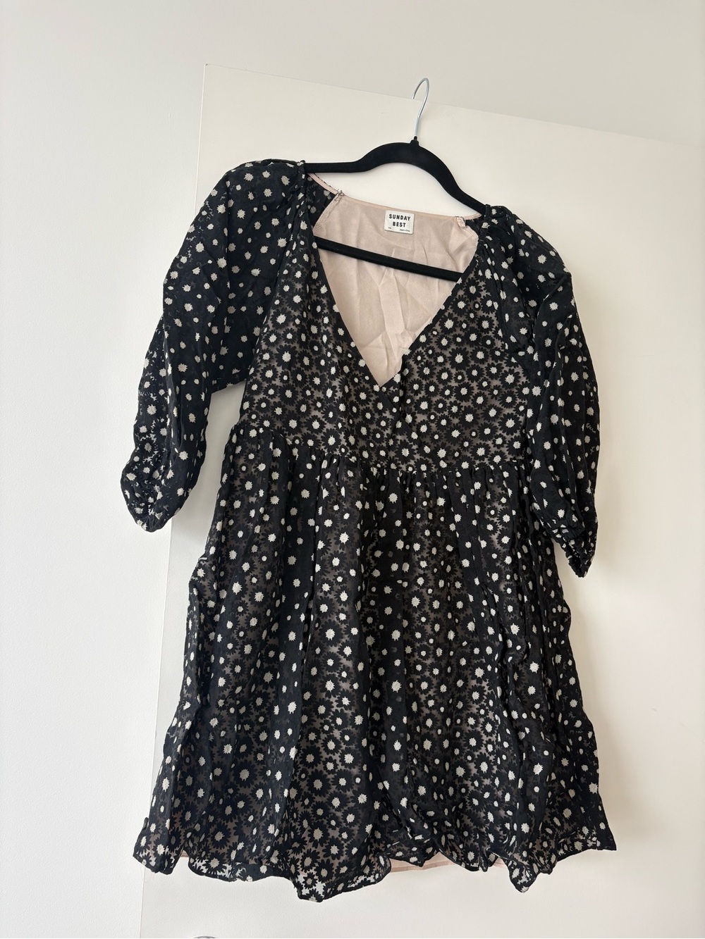 Sunday Best Black Floral V-Neck Mini Dress